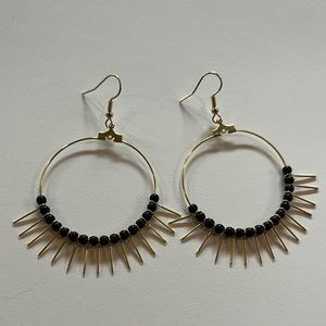 Drop hoop beaded earrings